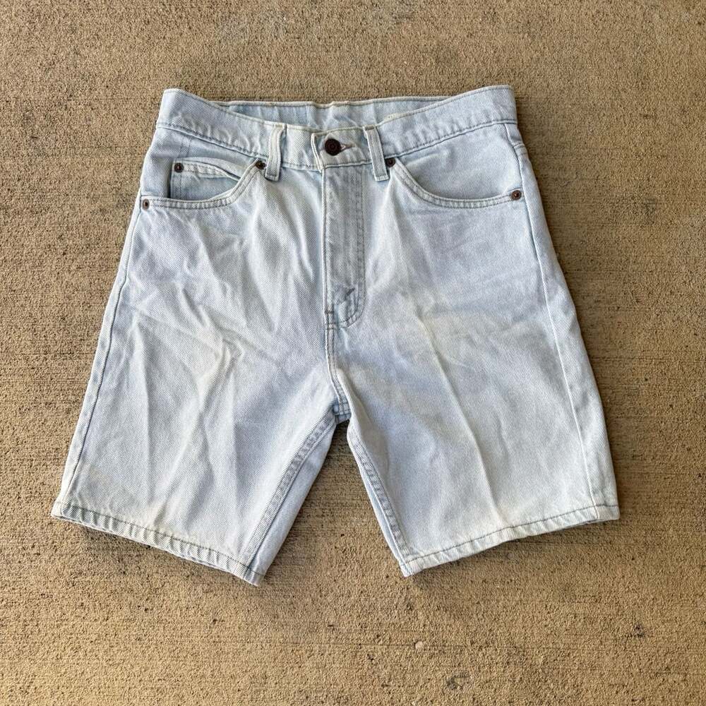 Levi's 505 Denim Shorts Size 29 Light Wash Orange Tab USA Made